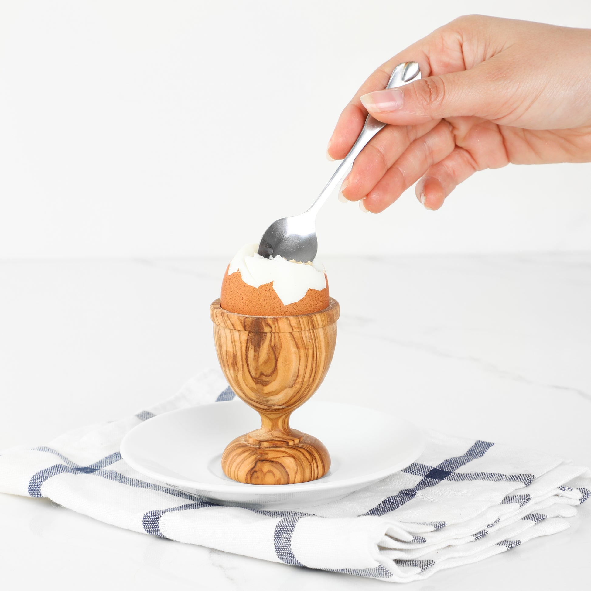Easter Egg Cup Olive Wood - ArtisRaw
