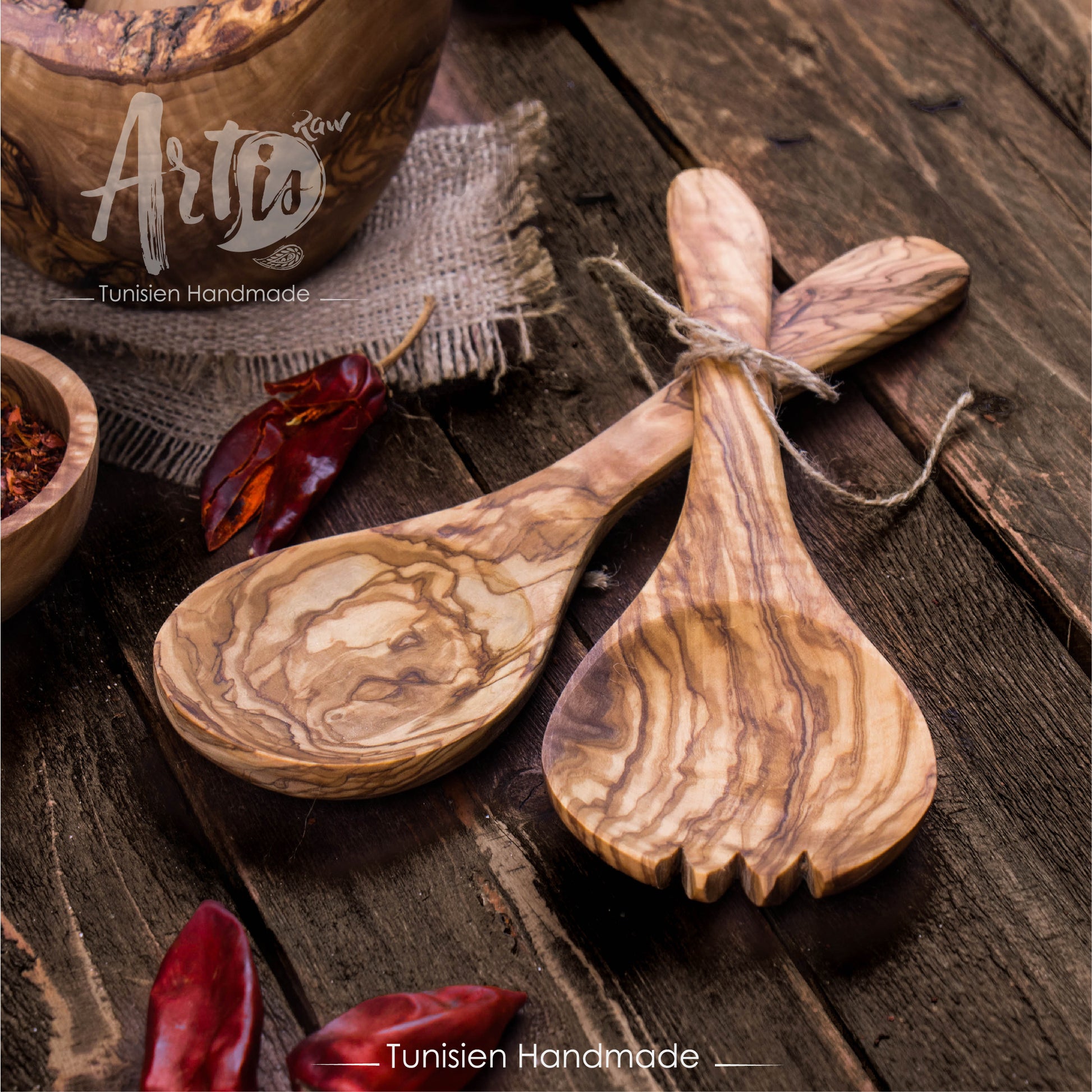 Serving Spork Olive Wood - ArtisRaw