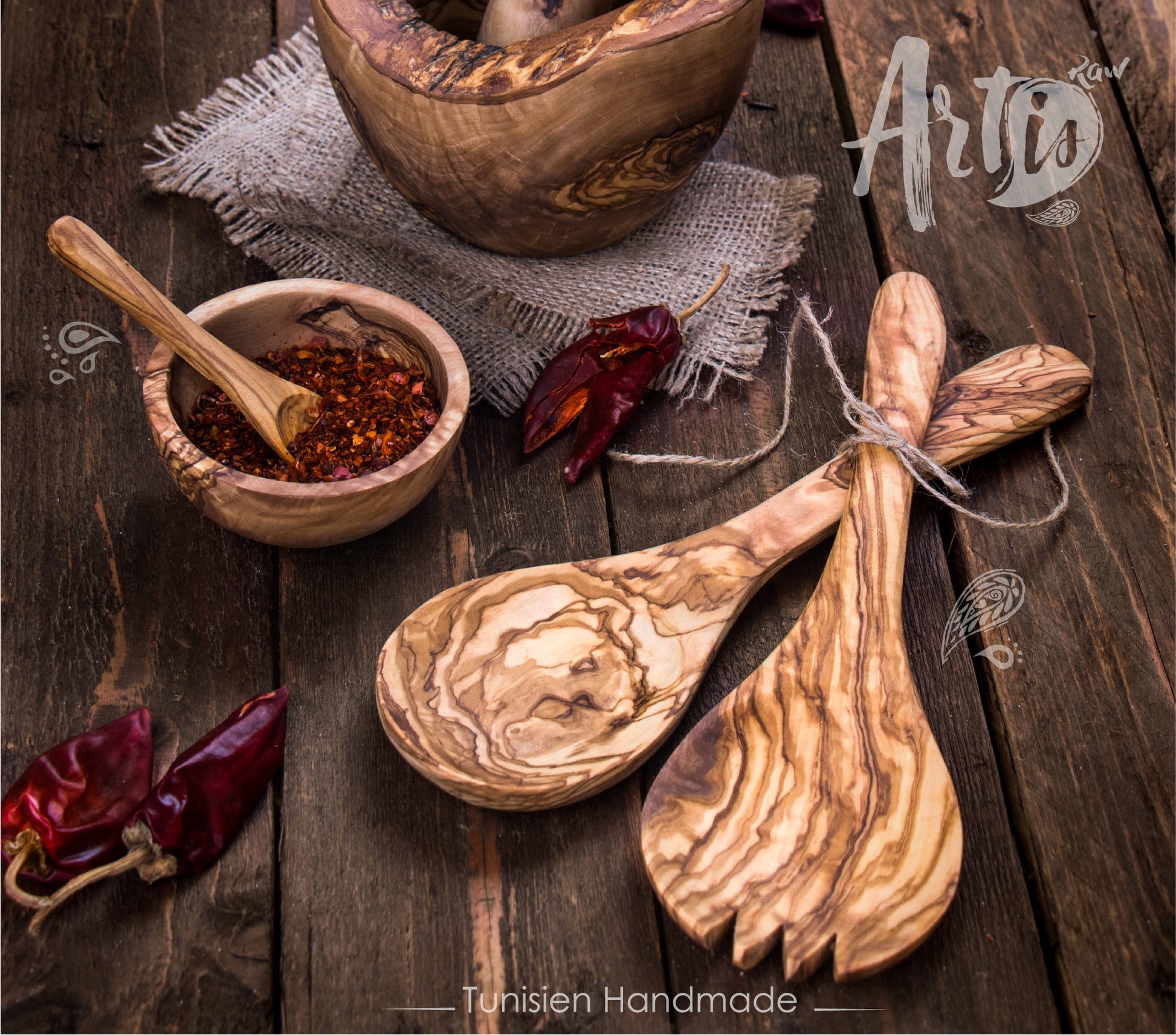 Serving Spork Olive Wood - ArtisRaw