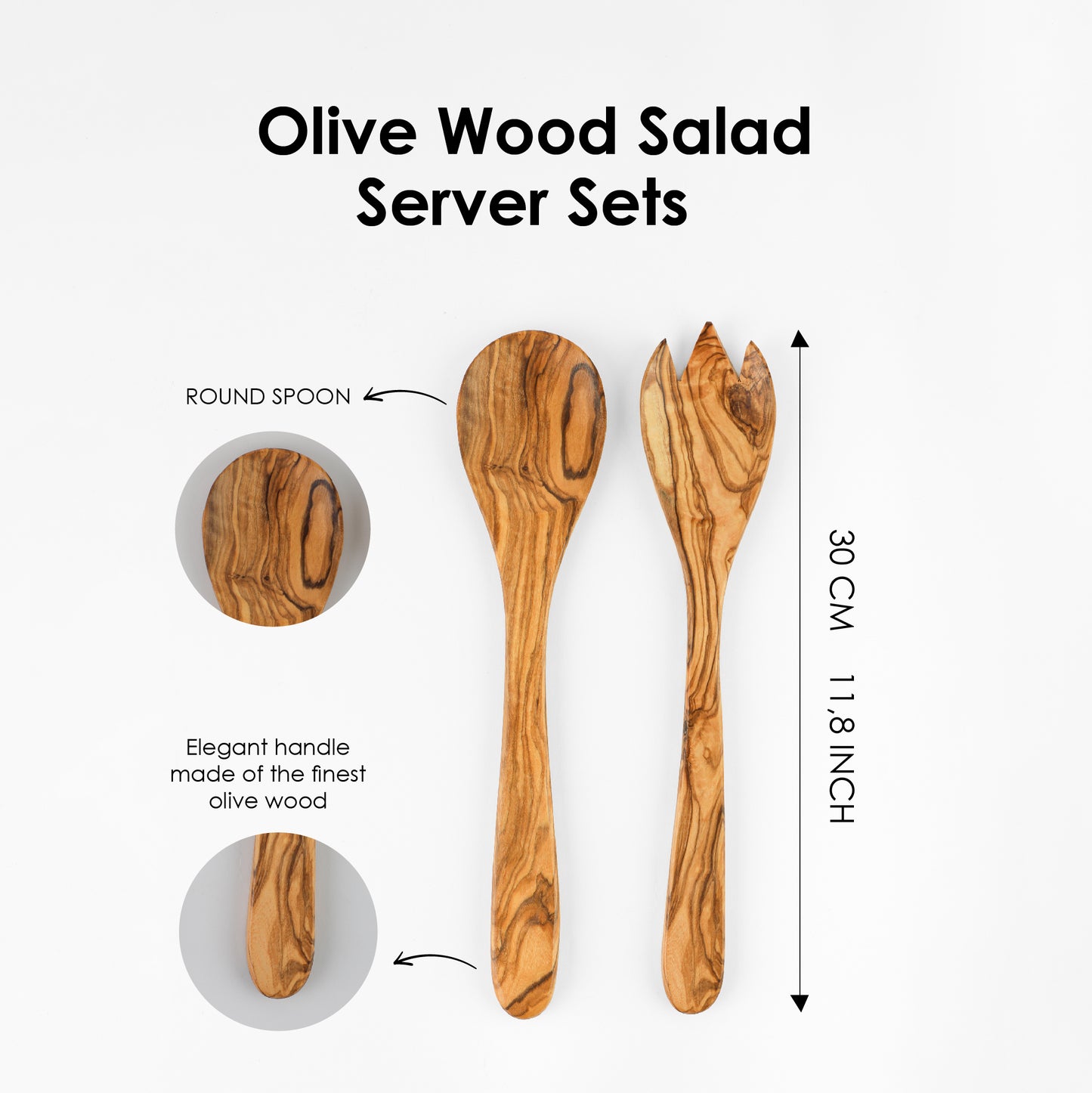 Salad Spoon Olive Wood - ArtisRaw