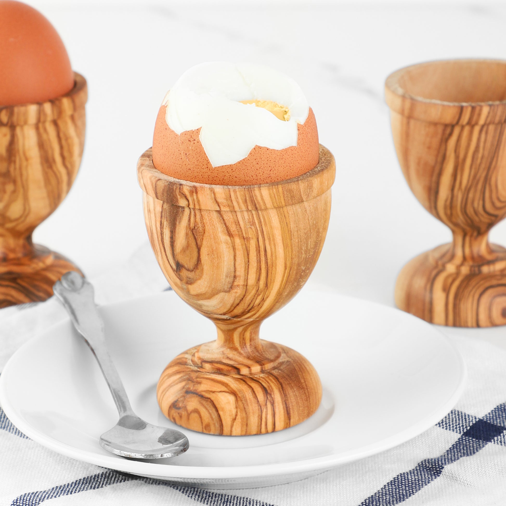 Easter Egg Cup Olive Wood - ArtisRaw