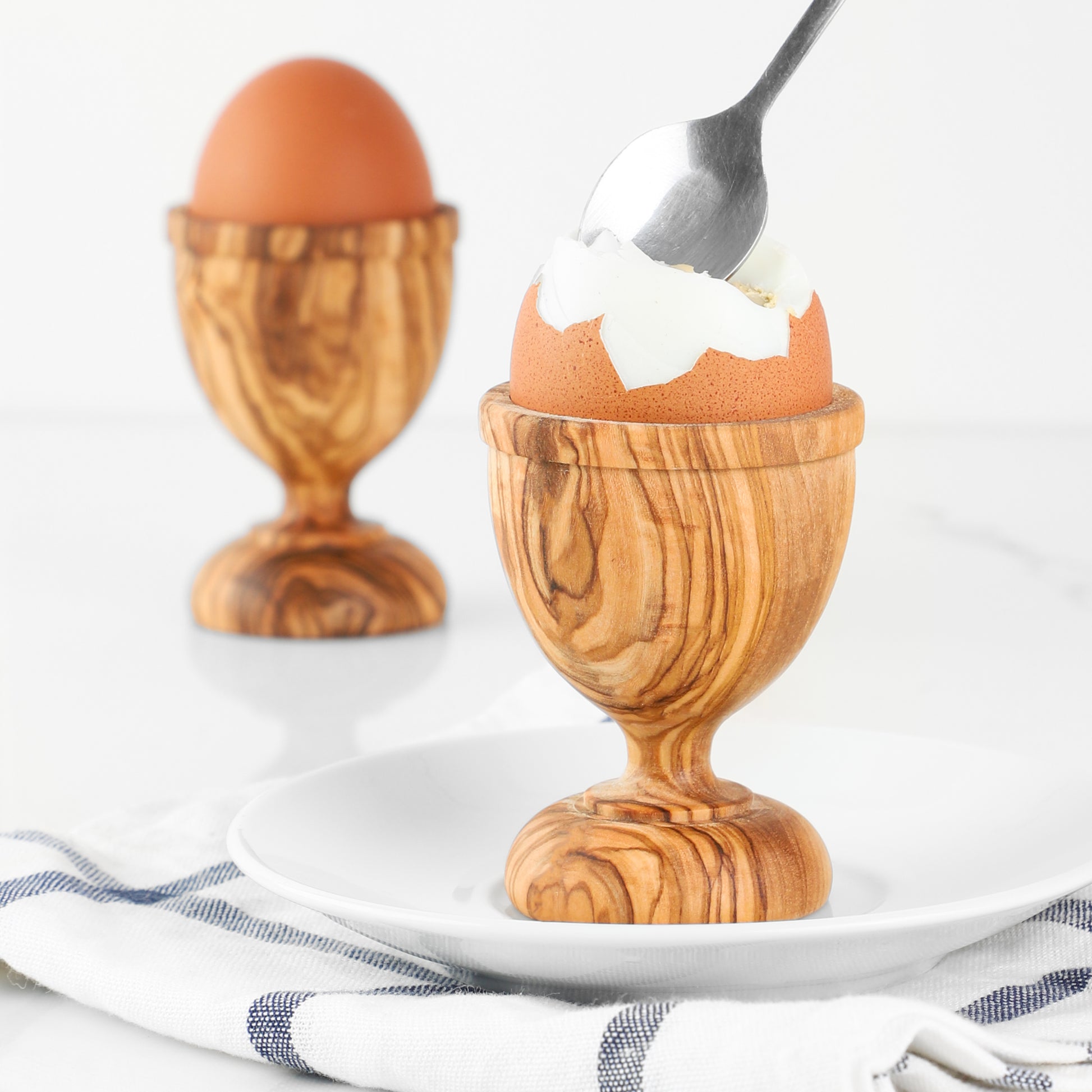 Easter Egg Cup Olive Wood - ArtisRaw