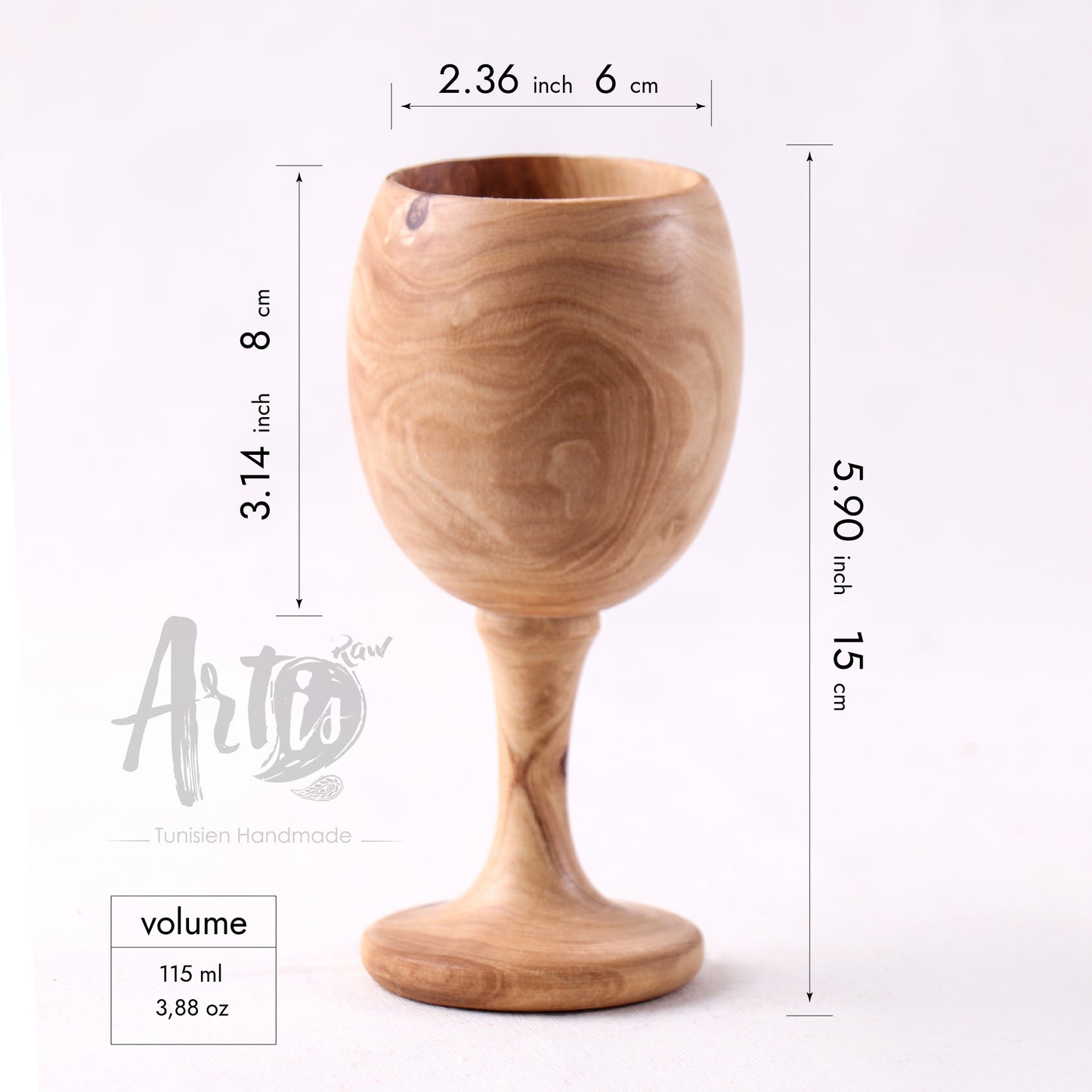 Goblet Olive Wood - ArtisRaw