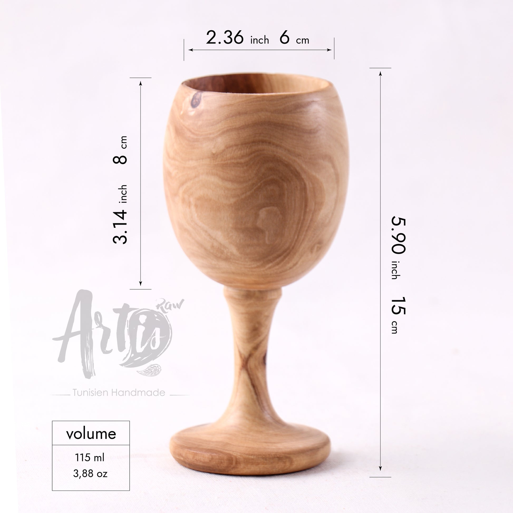 Goblet Olive Wood - ArtisRaw
