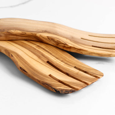Handmade Olive Wood Salad Servers - ArtisRaw