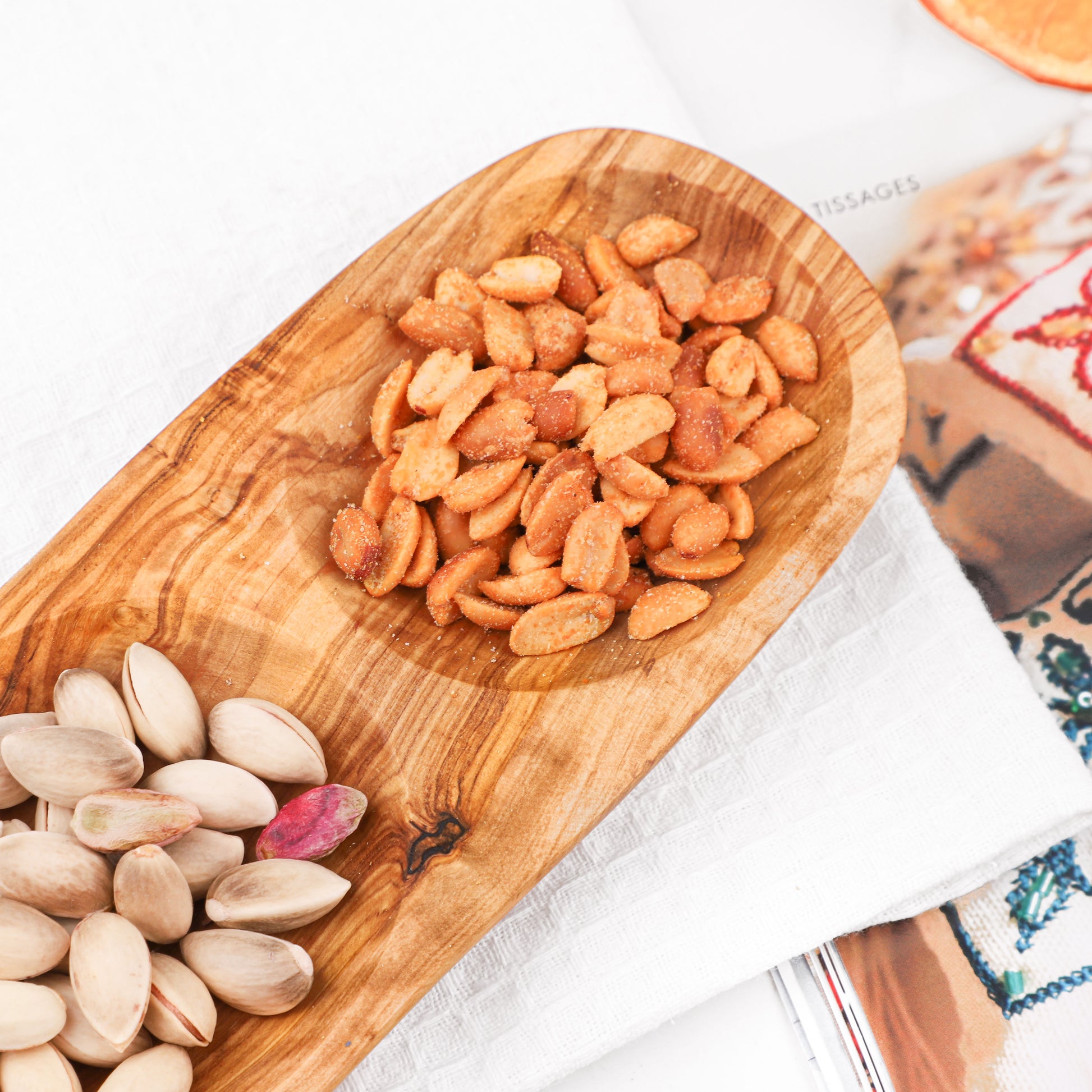 Divided Wooden Serving Dish Olive Wood - ArtisRaw