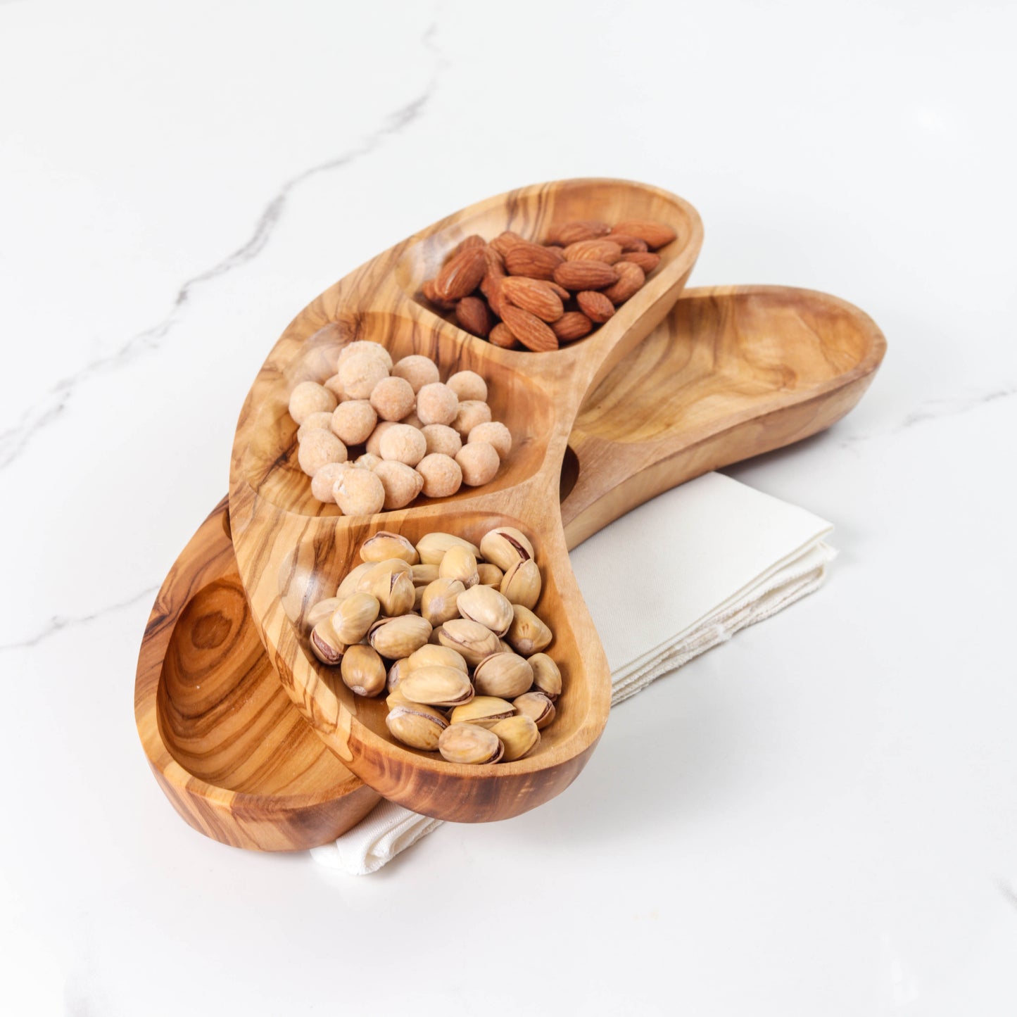 Divided Plate Handmade from Olive Wood - ArtisRaw