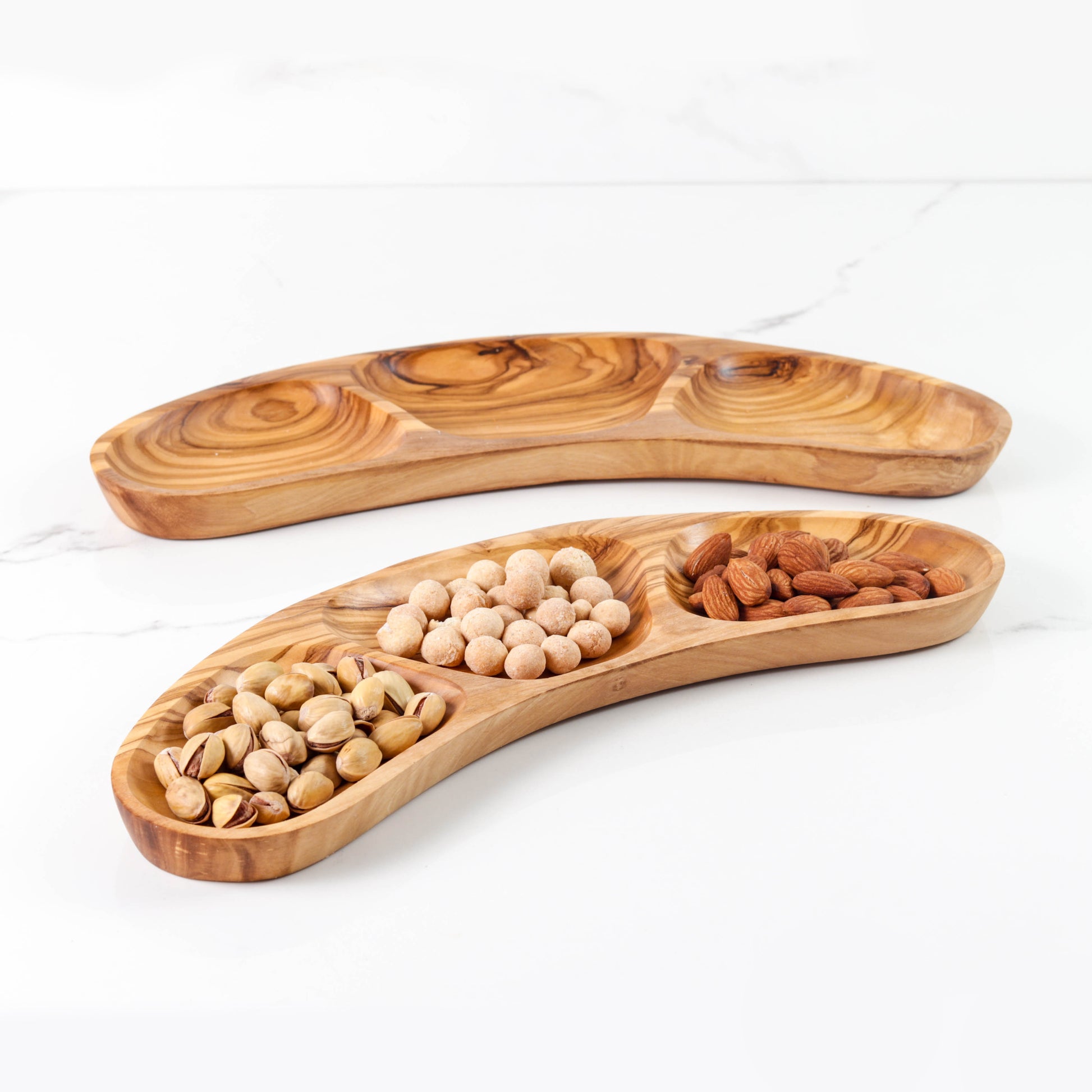 Divided Plate Handmade from Olive Wood - ArtisRaw