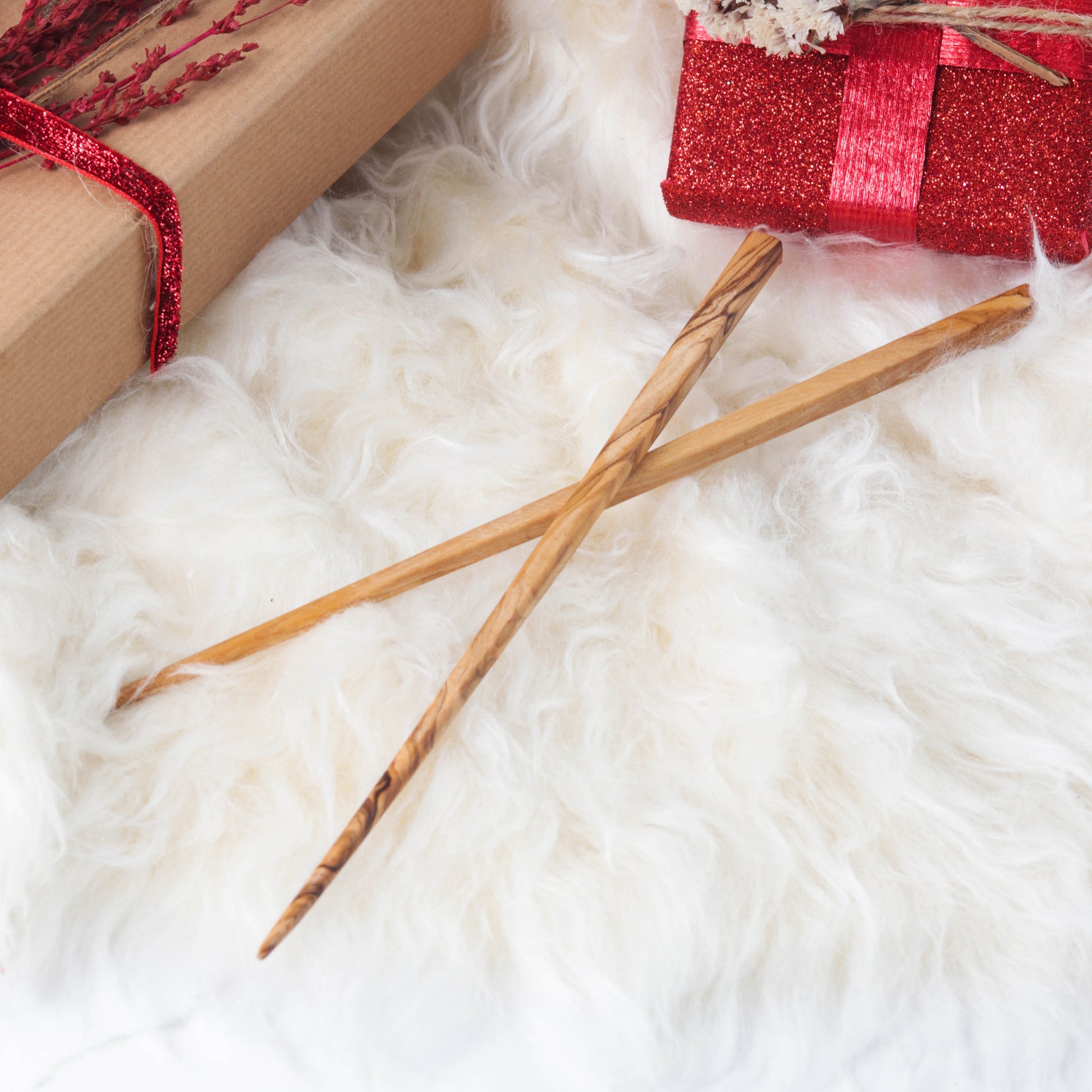 Handcrafted Olive Wood Hairpin - ArtisRaw