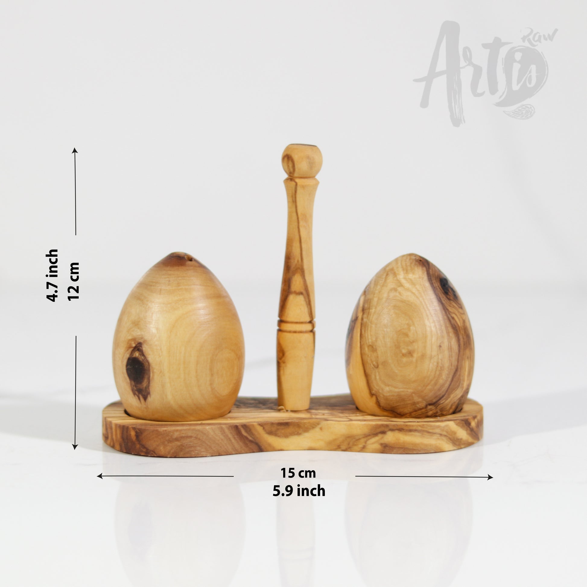 Salt and pepper shakers with Holder - ArtisRaw