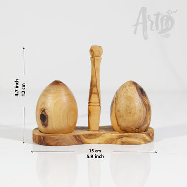 Salt and pepper shakers with Holder - ArtisRaw