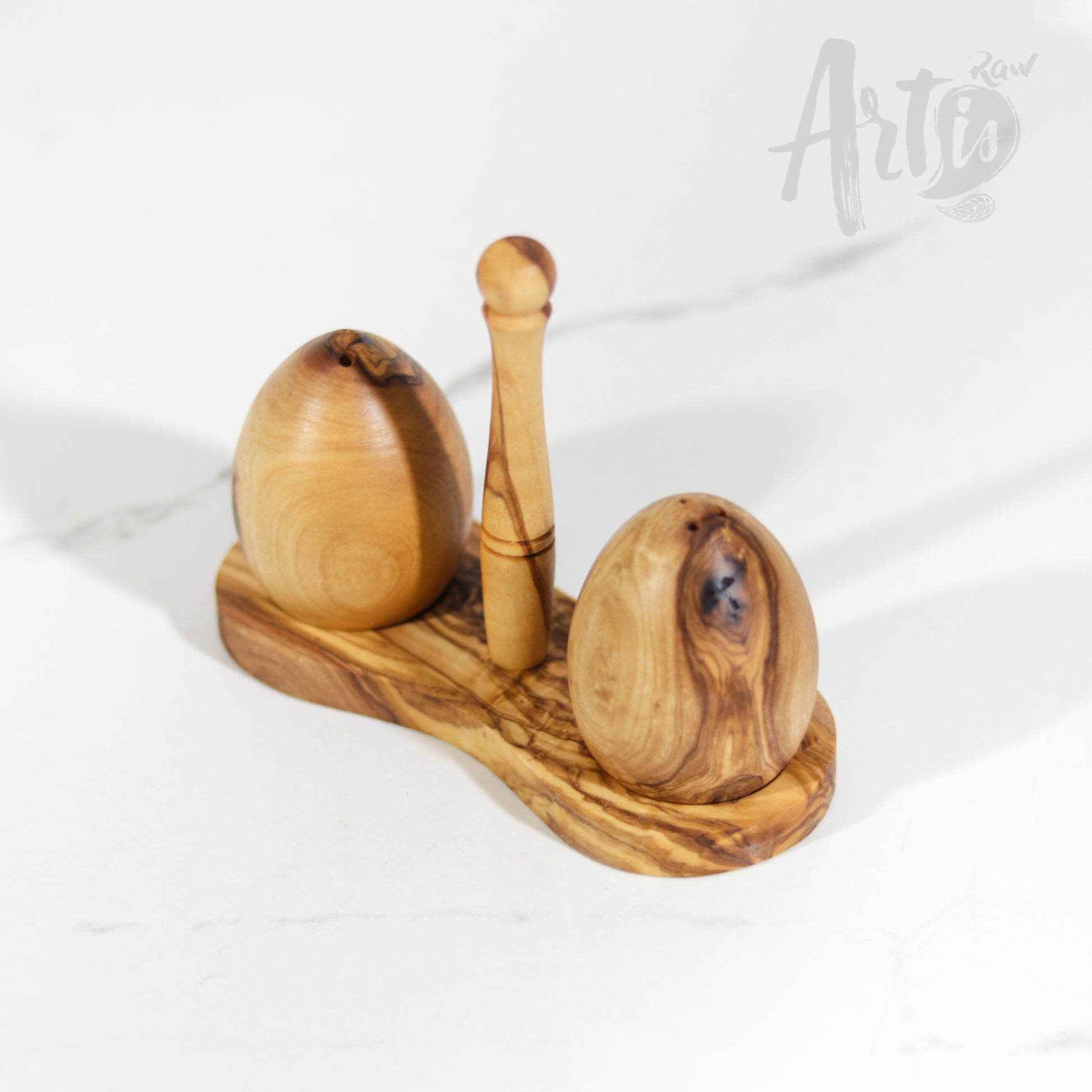 Salt and pepper shakers with Holder - ArtisRaw