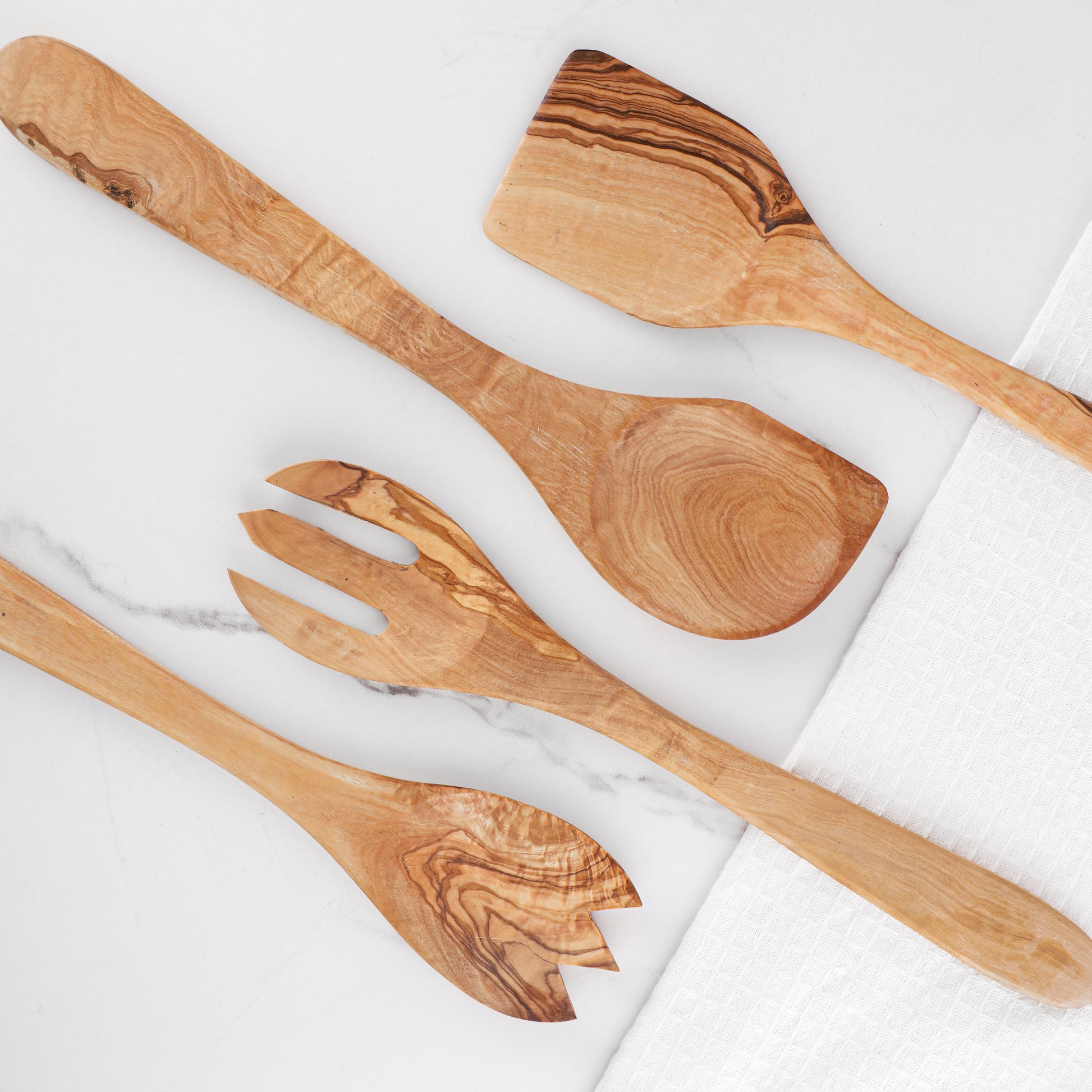 Cooking Utensil Holder Olive Wood - ArtisRaw