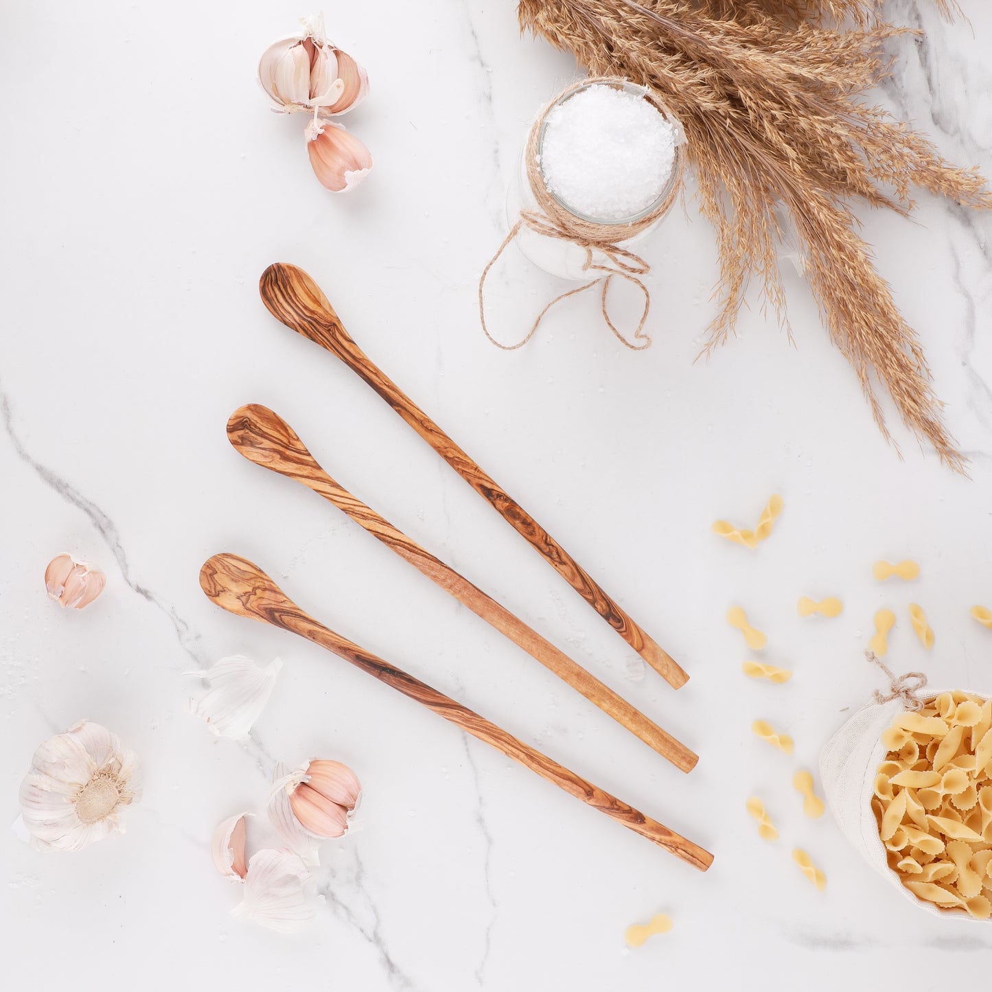 Long Handle Iced Tea Spoon Olive Wood - ArtisRaw