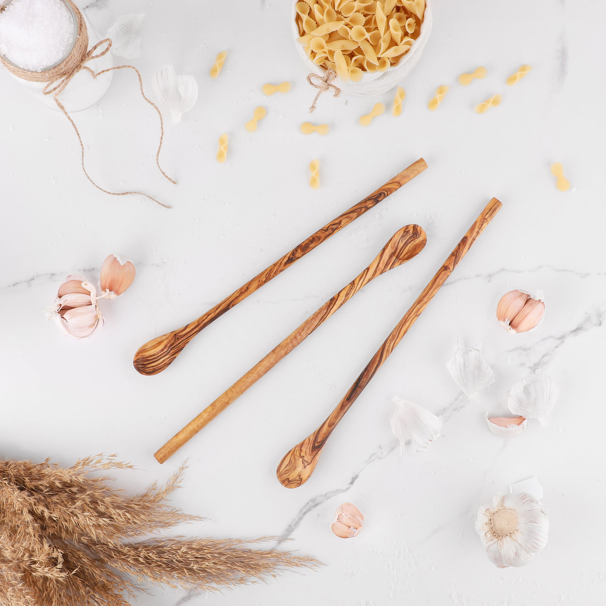 Long Handle Iced Tea Spoon Olive Wood - ArtisRaw