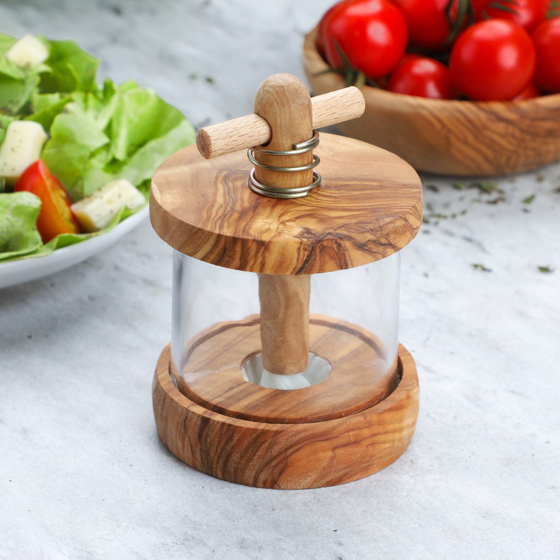 Mint Grinder Herb Grinder handmade Olive Wood - ArtisRaw