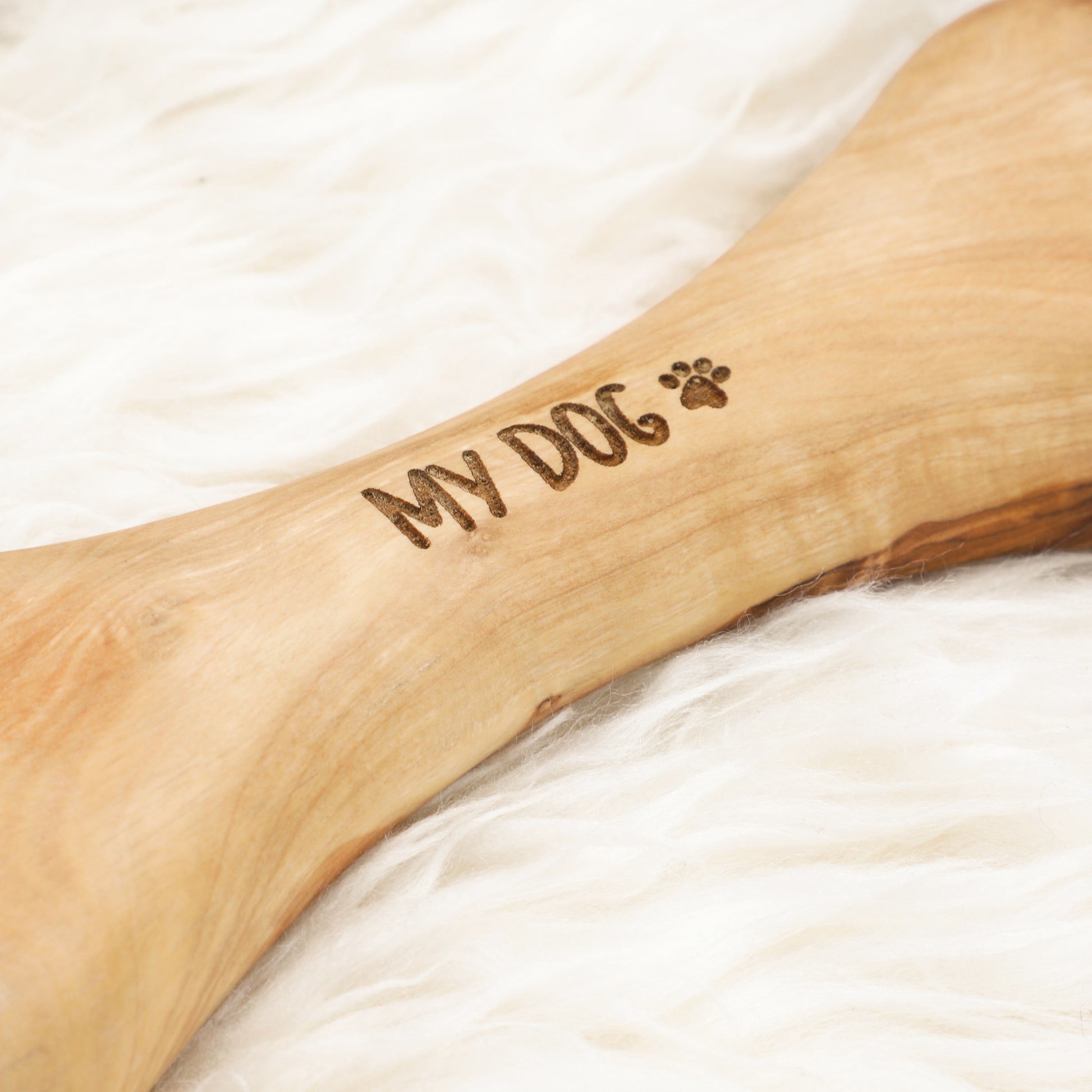 Handmade Olive Wood Dog Bone - ArtisRaw