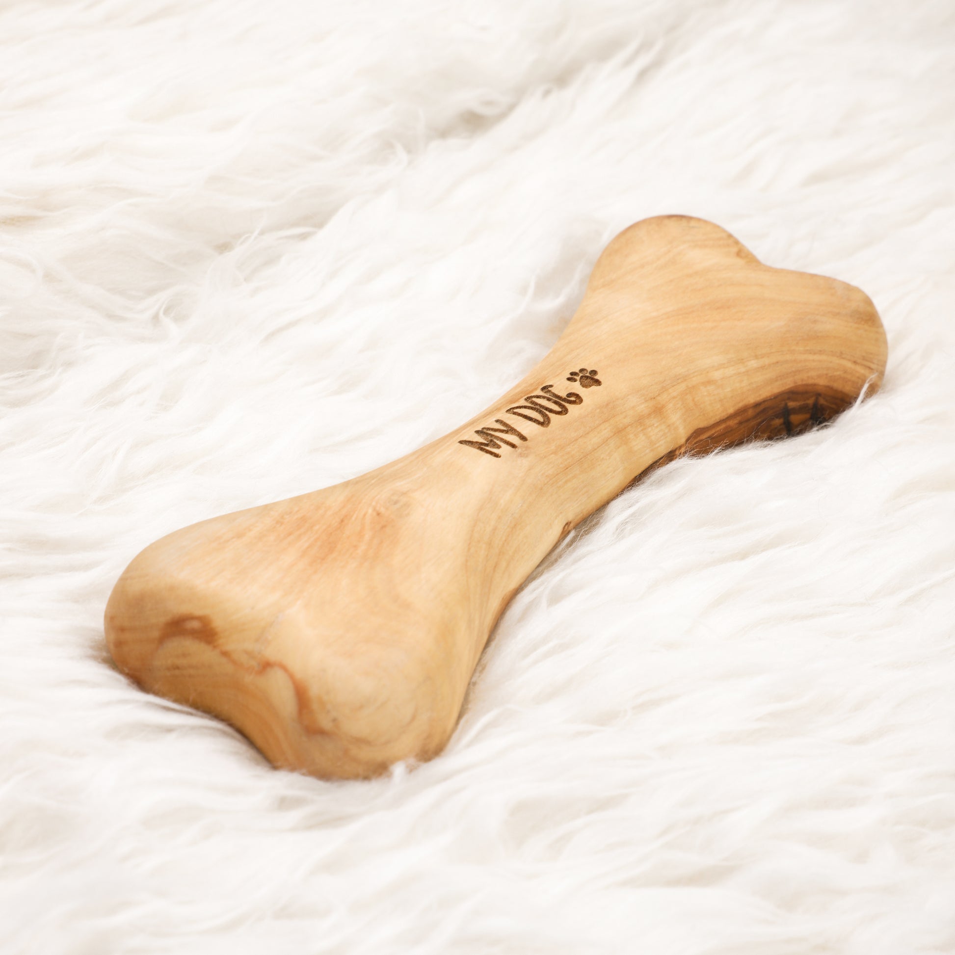 Handmade Olive Wood Dog Bone - ArtisRaw