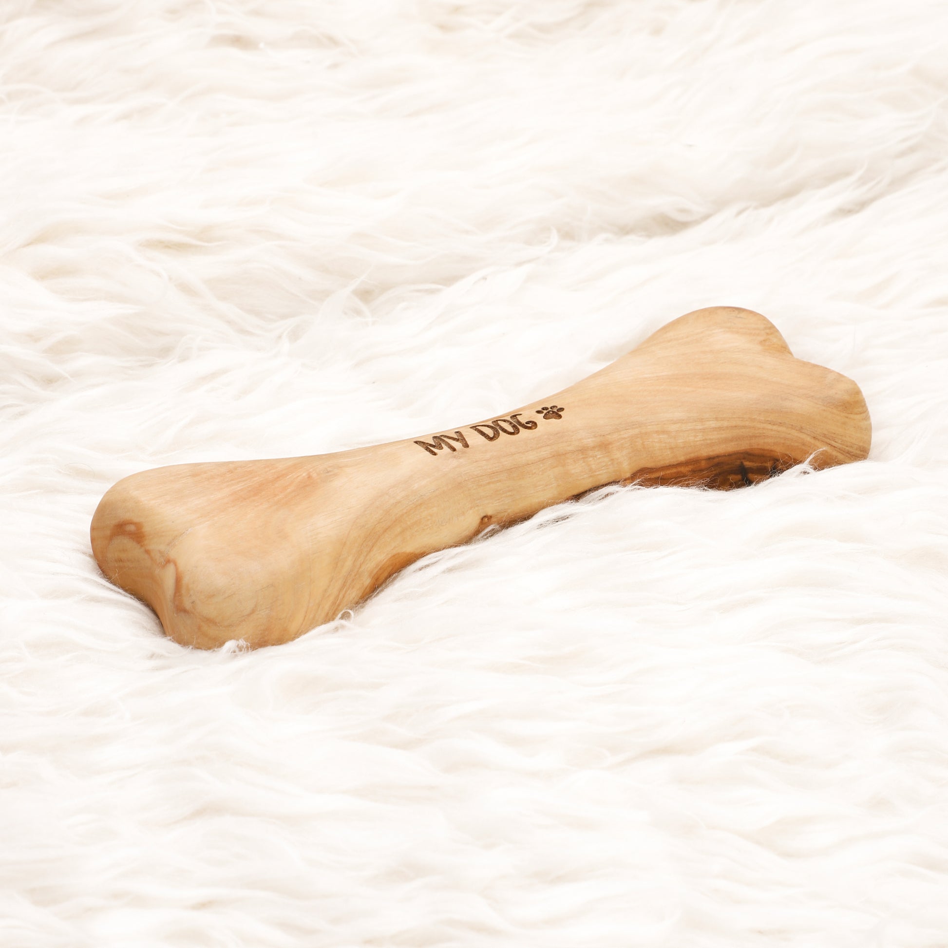 Handmade Olive Wood Dog Bone - ArtisRaw