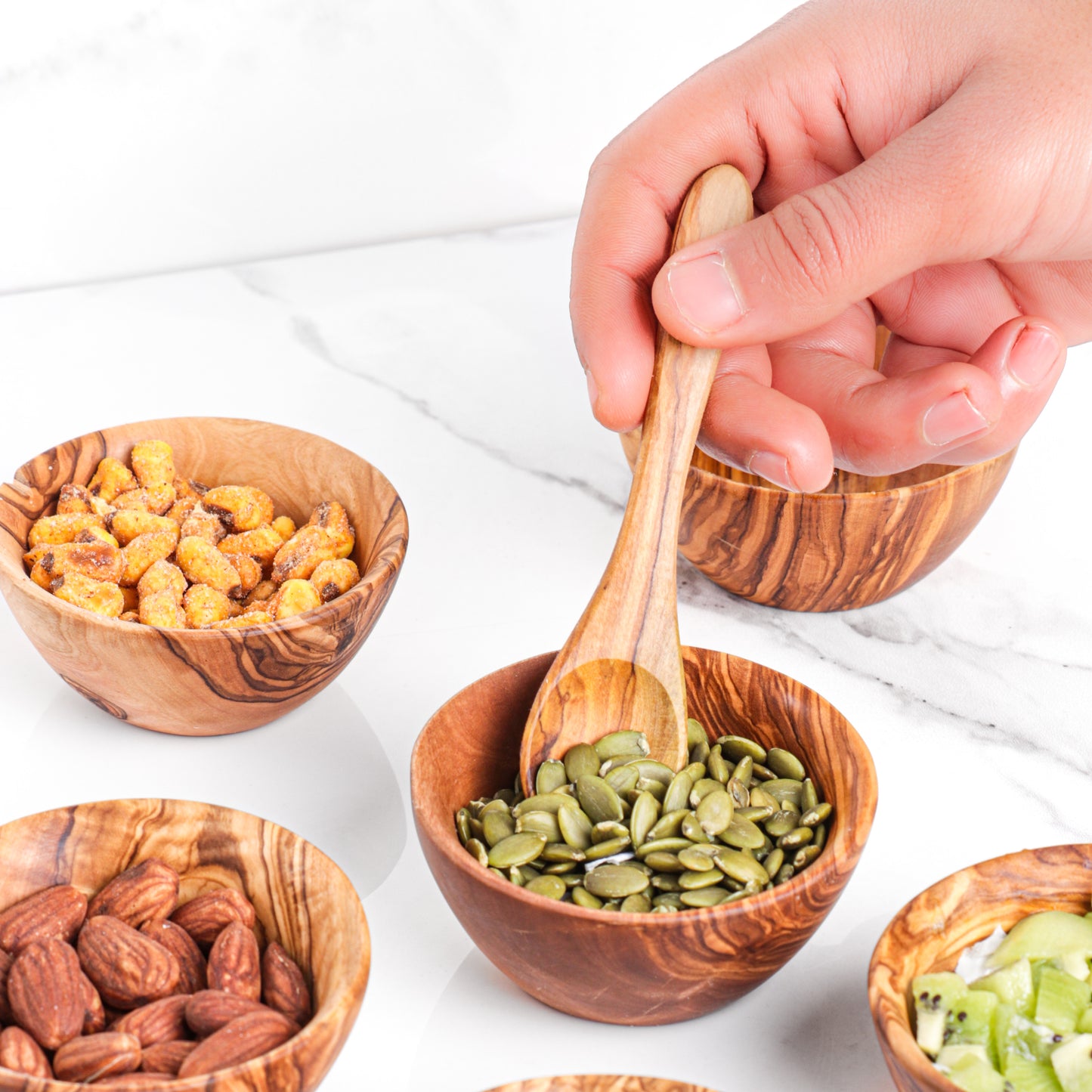 Olive Wood Mini Bowls - ArtisRaw