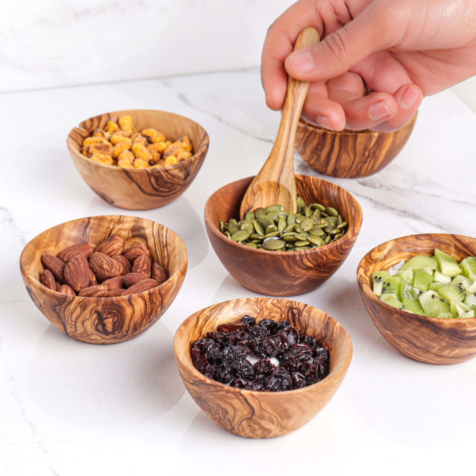 Olive Wood Mini Bowls - ArtisRaw