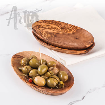 Set of 3 Handmade Small Wooden Dishes - ArtisRaw