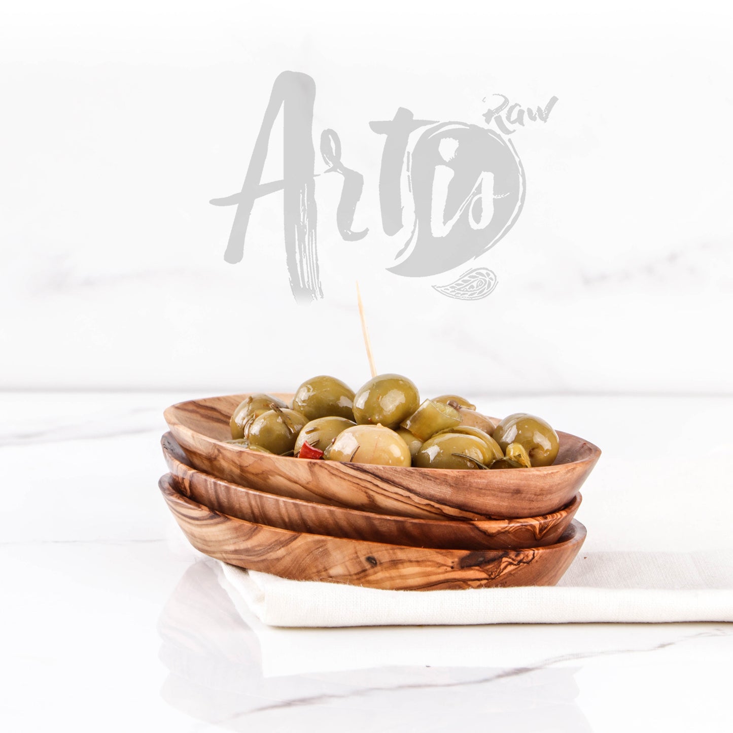 Set of 3 Handmade Small Wooden Dishes - ArtisRaw