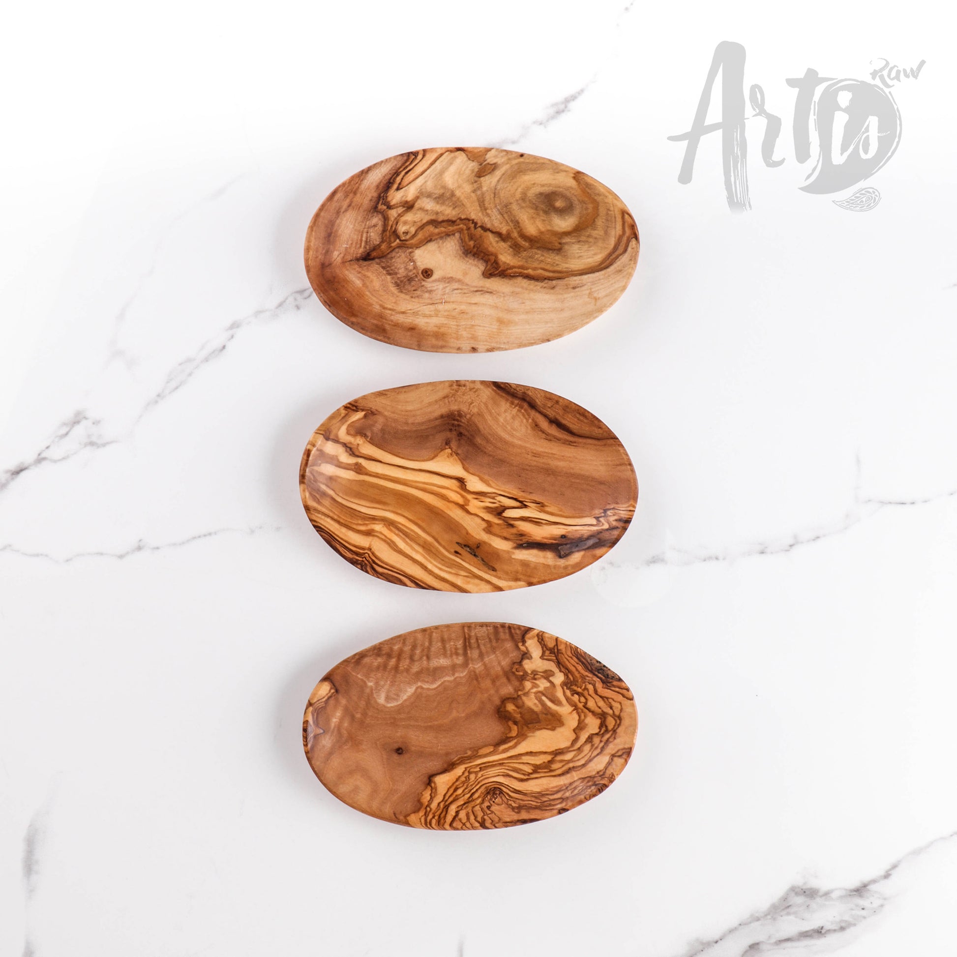 Set of 3 Handmade Small Wooden Dishes - ArtisRaw