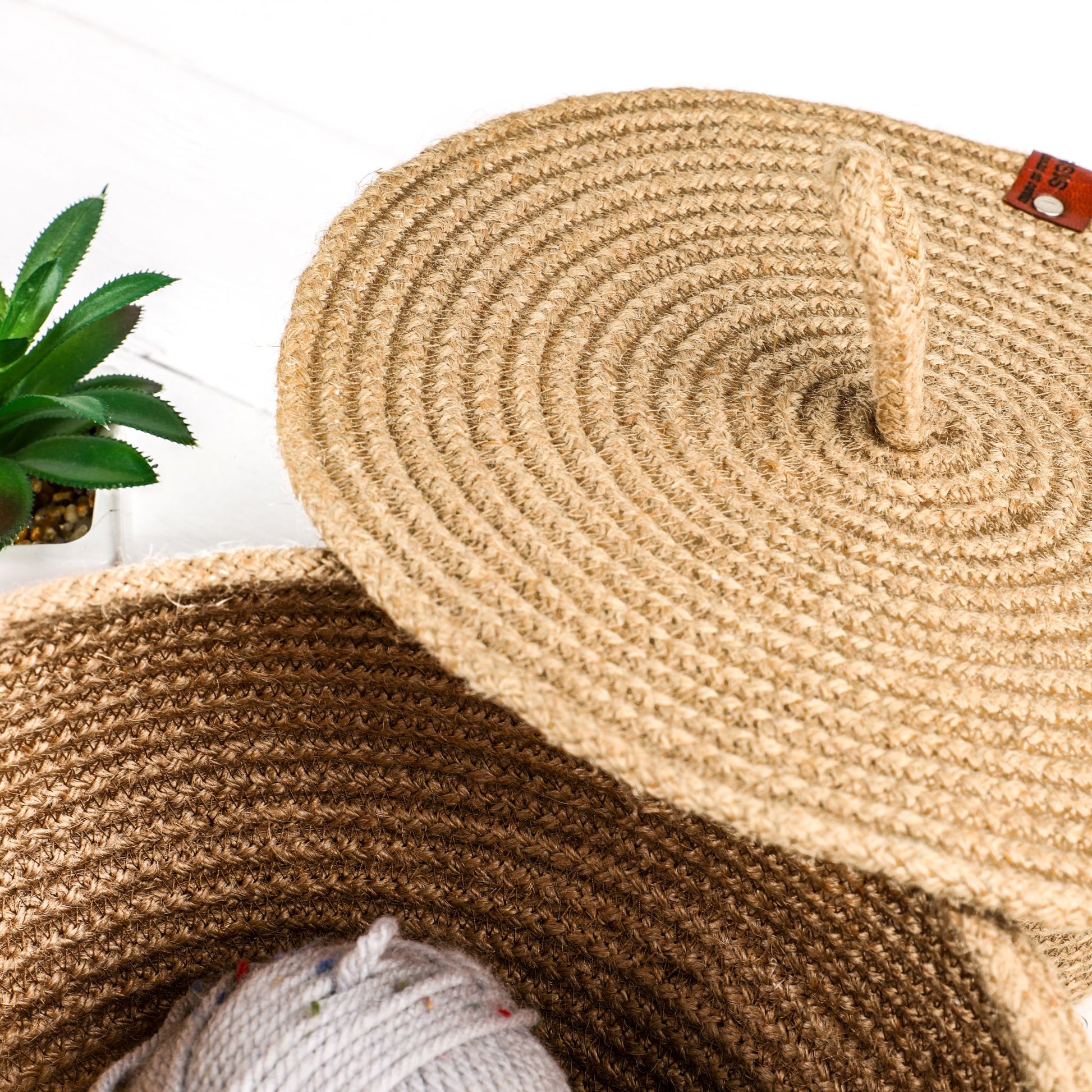 Handwoven Plant Basket made from North African Esparto Grass - ArtisRaw