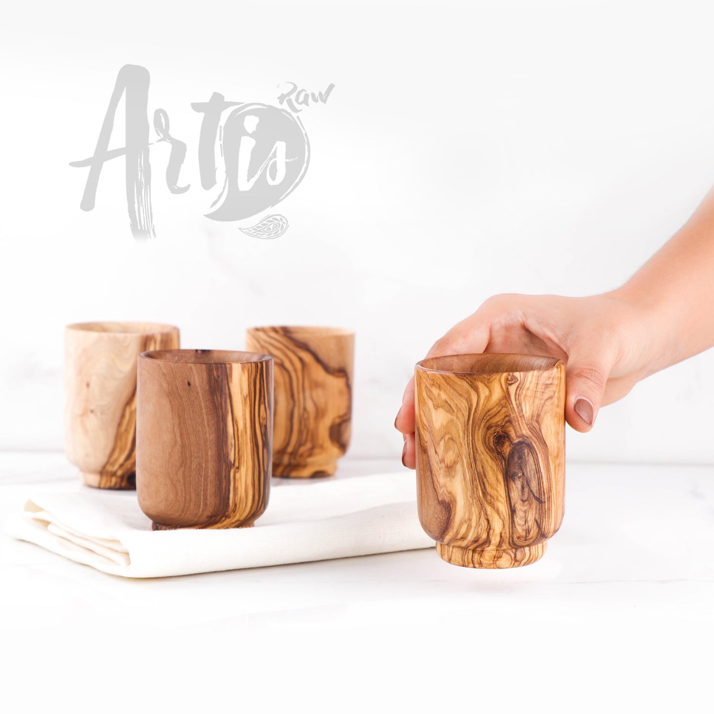 Unique Olive Wood Goblet: Elevate your drinking experience with these handcrafted cups, featuring an elegant shape and smooth finish. Enjoy the comfort of holding a piece of art while indulging in your beverage of choice