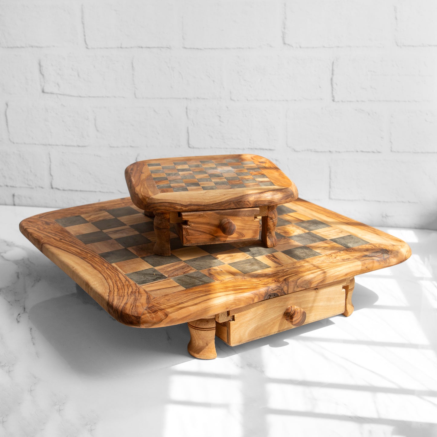 Chess With Round-Edged Board And Legs - ArtisRaw