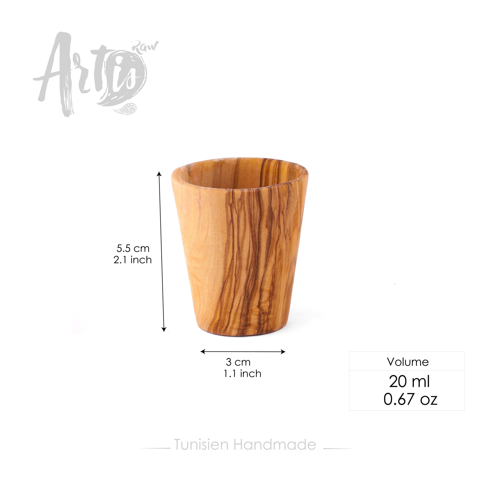 SHOT GLASS Olive Wood - ArtisRaw