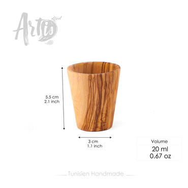 SHOT GLASS Olive Wood - ArtisRaw