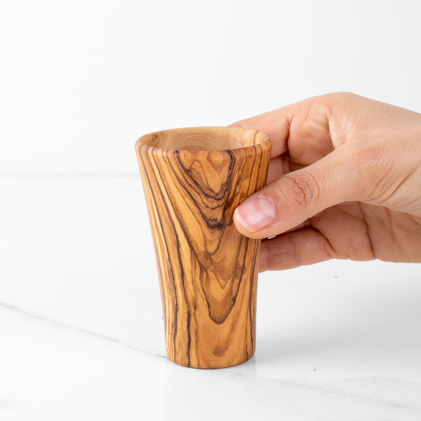 Medium Olive Wood Goblet – Stemless Wooden Drinking Cup, Handmade - ArtisRaw