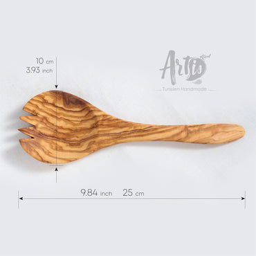 Length of this serving spork handmade from olive wood; 3.9" (10cm)