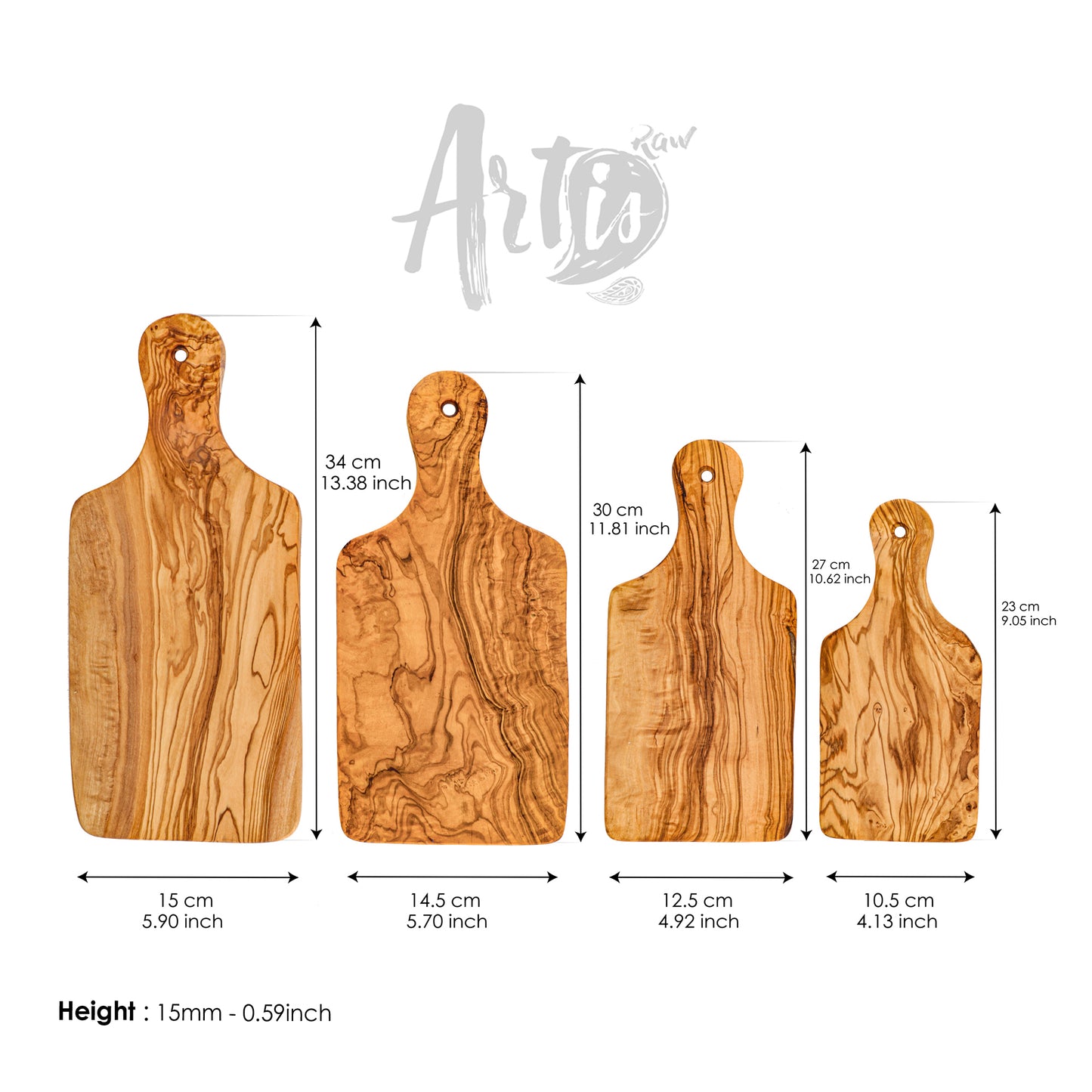 Rectangle Cutting Board with Handle - ArtisRaw