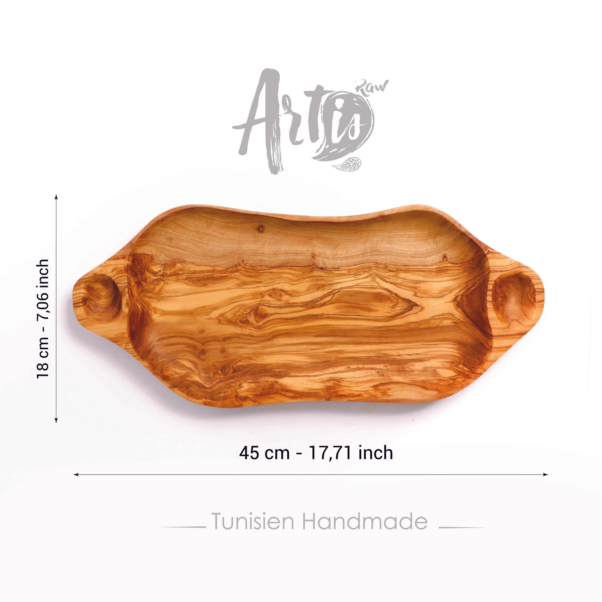 Large Handmade Wood Serving Platter - ArtisRaw