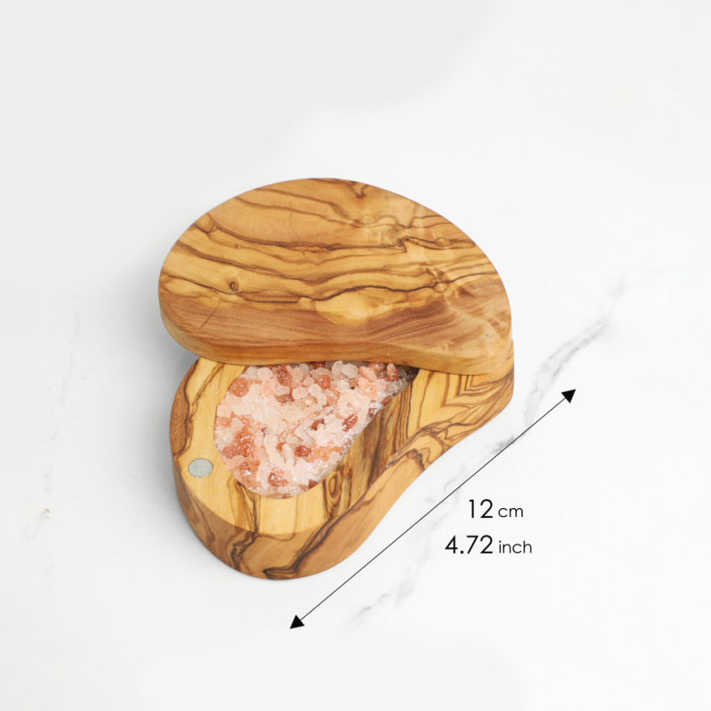 Salt cellar with pivoting lid and spoon - ArtisRaw