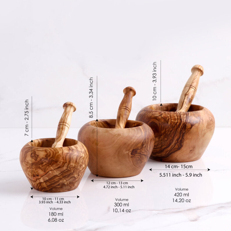 Mortar and Pestle Olive Wood - ArtisRaw