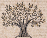 Olive-Tree Roman Decorative Mosaic Tile Panel - ArtisRaw