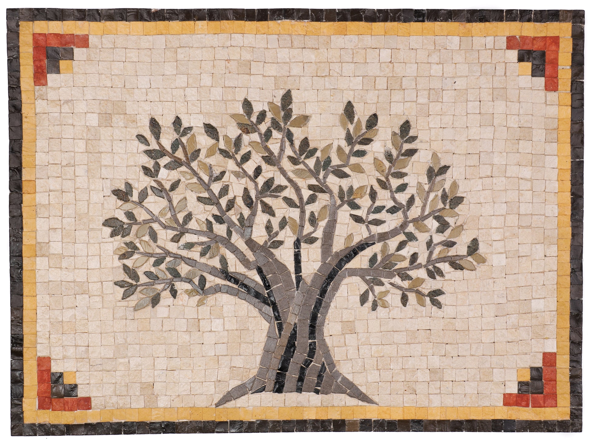 Olive-Tree Roman Decorative Mosaic Tile Panel - ArtisRaw