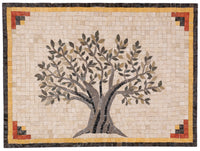 Olive-Tree Roman Decorative Mosaic Tile Panel - ArtisRaw