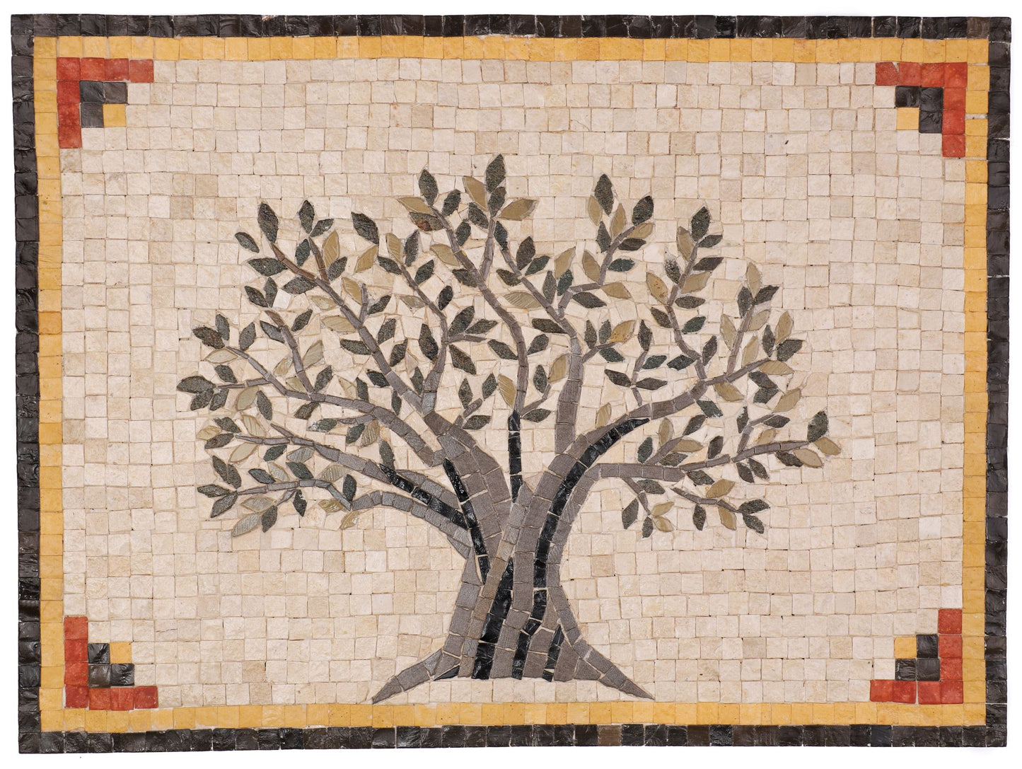 Olive-Tree Roman Decorative Mosaic Tile Panel - ArtisRaw