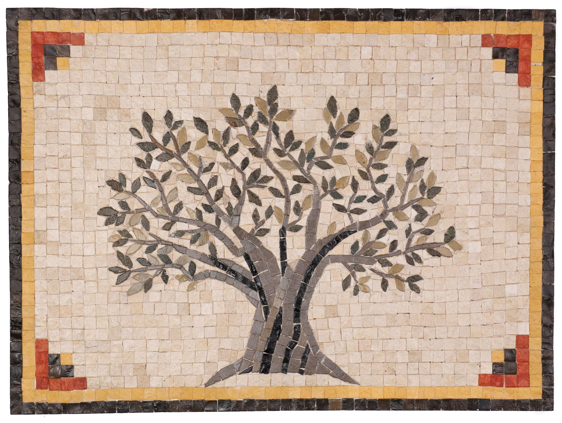 Olive-Tree Roman Decorative Mosaic Tile Panel - ArtisRaw