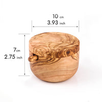Olive Wood Salt Cellar – Spoon & Swivel Lid - ArtisRaw