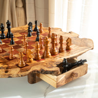 Rustic Square Chess Board With Storage - ArtisRaw