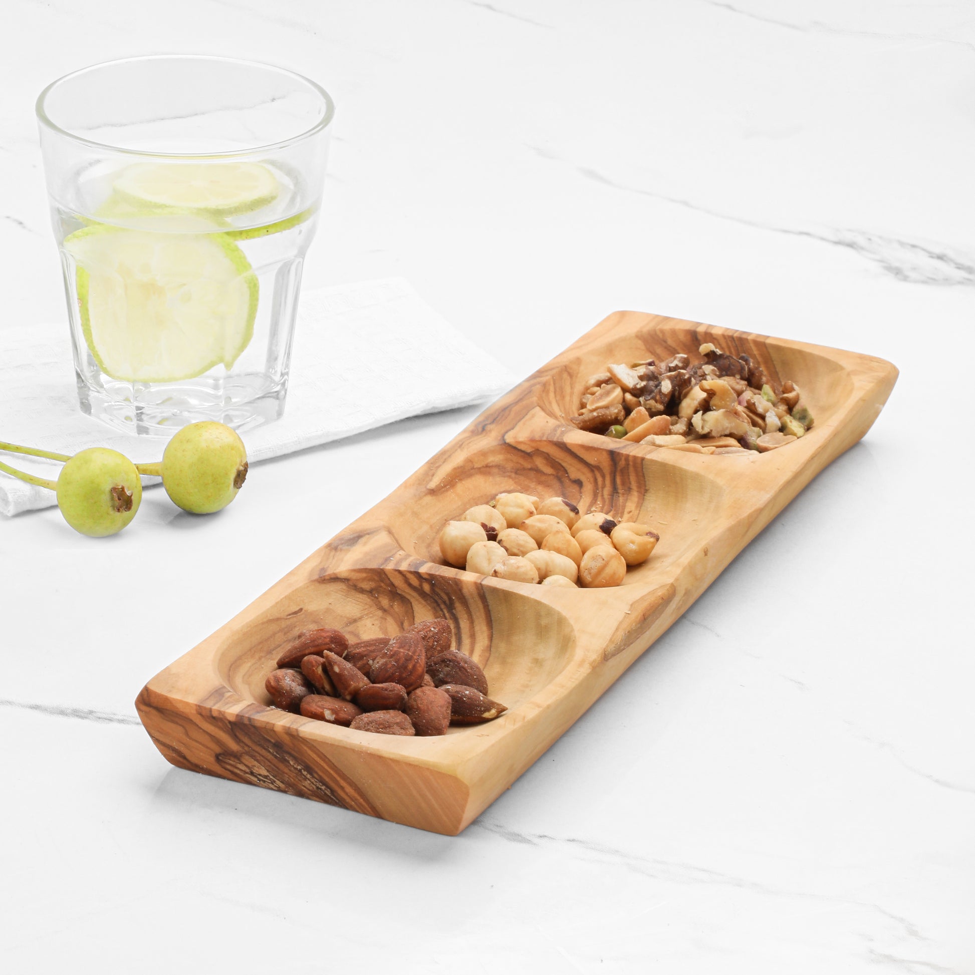 Divided Dish Handmade from Olive Wood - ArtisRaw