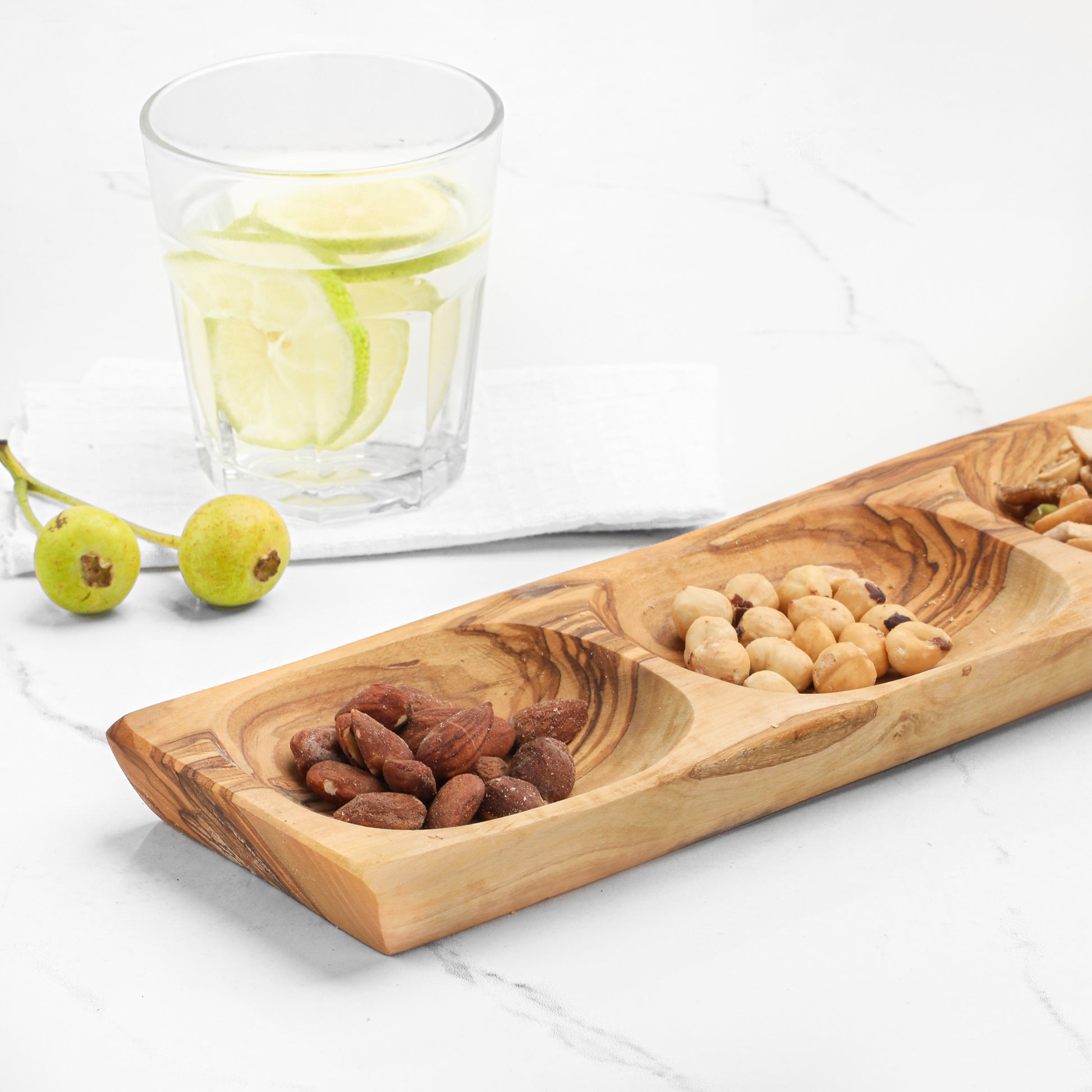 Divided Dish Handmade from Olive Wood - ArtisRaw
