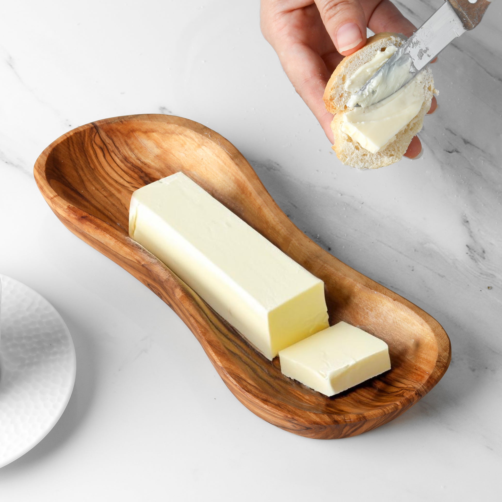 Butter Dish Olive Wood - ArtisRaw