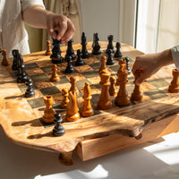 Handmade Wooden Chess Set – Olive Wood Board with Drawers - ArtisRaw